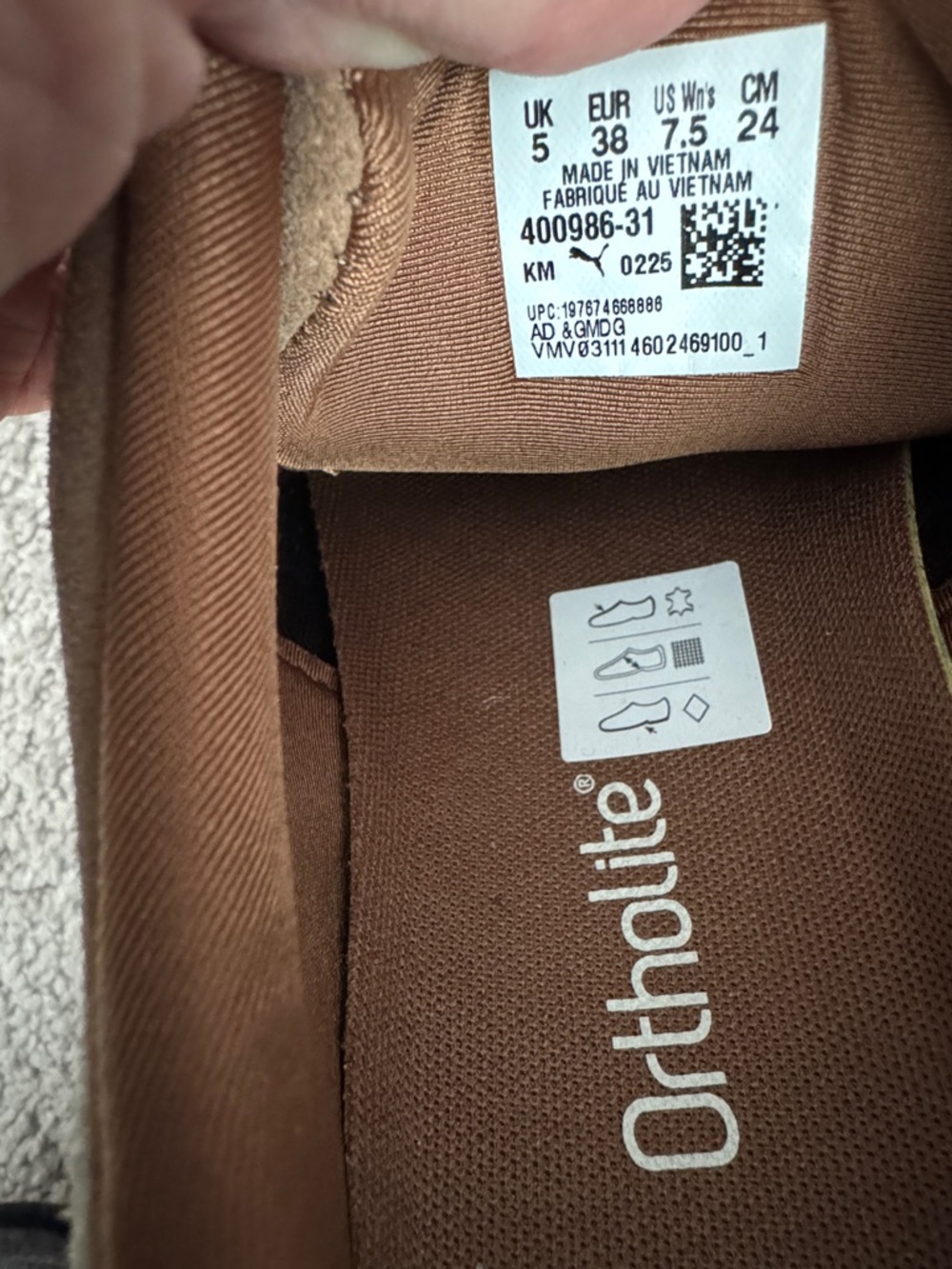 Puma Brown and White Suede Sneakers - Picture 9 of 9